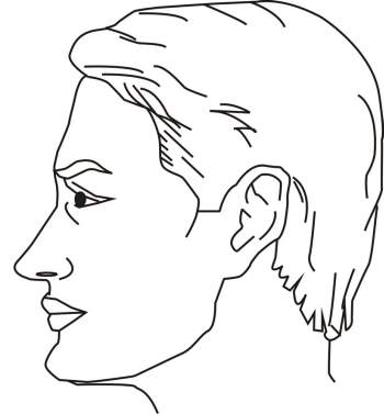 desenho do homem de perfil da face